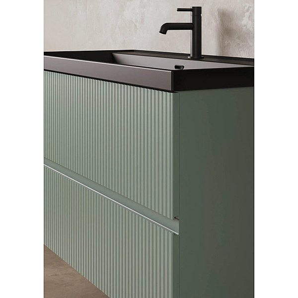 131775+126225  Тумба VORA 100 2  ящ, +   раковина біла ENZO,   MINERAL GREEN (1 сорт) - Фото - 5