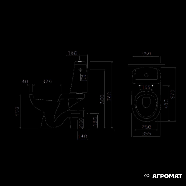 S79218-00U SOLO Унітаз-компакт підлоговий г/в, в комплекті з сидінням поліпропілен та дворежимною арматурою, н/п (1 сорт) - Фото - 2