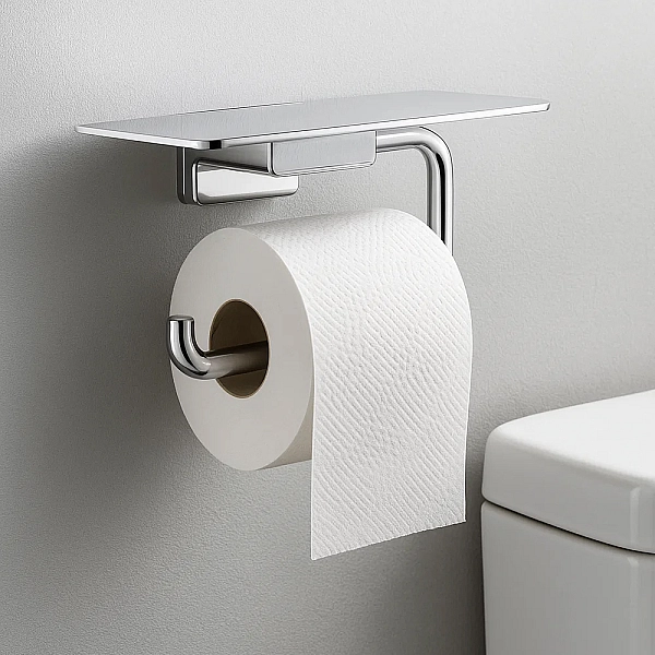 41772000 Тримач туалетного паперу з полицею, хром (1 сорт) - Фото - 4