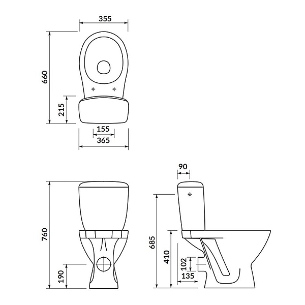 K681-009 Компакт 817 MILOS KA010 3/6л з кришкою поліпропілен, гор.випуск (1 сорт) - Фото - 2