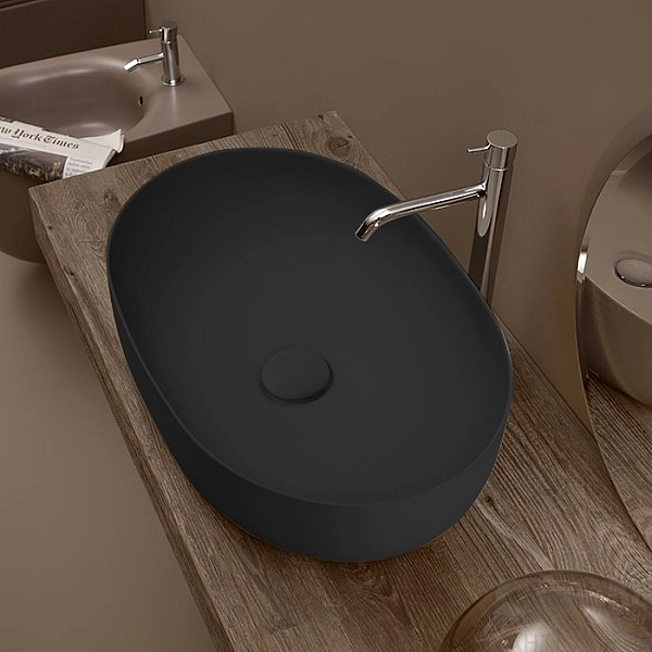 5343 31 Nolita  Раковина на стільницю 60*40, чорний матовий (1 сорт) - Фото - 2