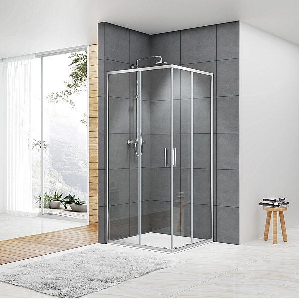 FEN2240 ART 2.0 Кабіна душова, квадратна, розсувна, колір - хром, 1000*1000, без піддона, скло прозоре (1 сорт)