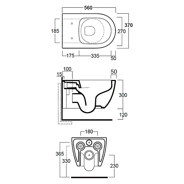 TR18/F85 /TR004  Trevi, Унітаз підвісний + набір кріп.F85 +кришка(TR004), білий матовий (1 сорт) - Фото - 4