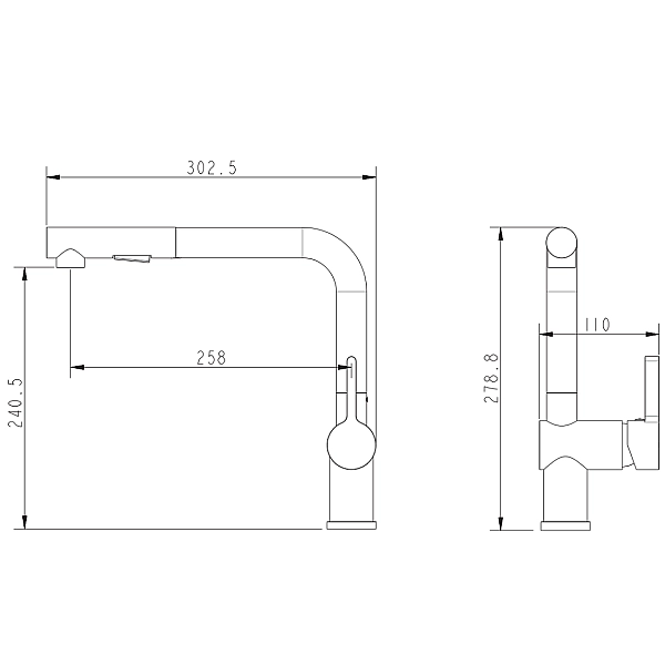 100847 SNAPE Змішувач д/кухні витяжний (1 сорт) - Фото - 4