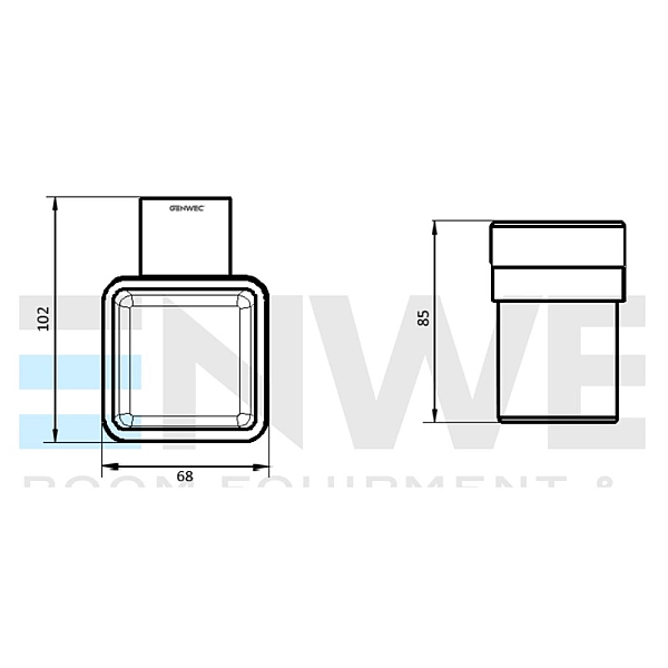 GW05 56 04 03 Pompei Стакан з тримачем, нержавіюча сталь, скло сатин/чорний мат. (1 сорт) - Фото - 2