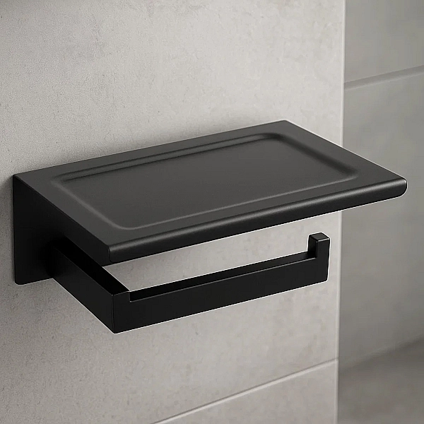 1640160B CITY Тримач туал. паперу, чорний матовий (1 сорт) - Фото - 3