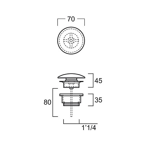 PLCE донний клапан, білий (1 сорт) - Фото - 2