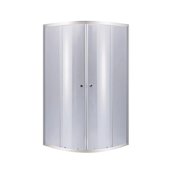 Душова кабіна Latwa SC80x80.SAT.MID.GR полукругла, скло тон. 4 мм + Душовий піддон KAPIELKA ST80x80x26, з панеллю Lidz - Фото - 3