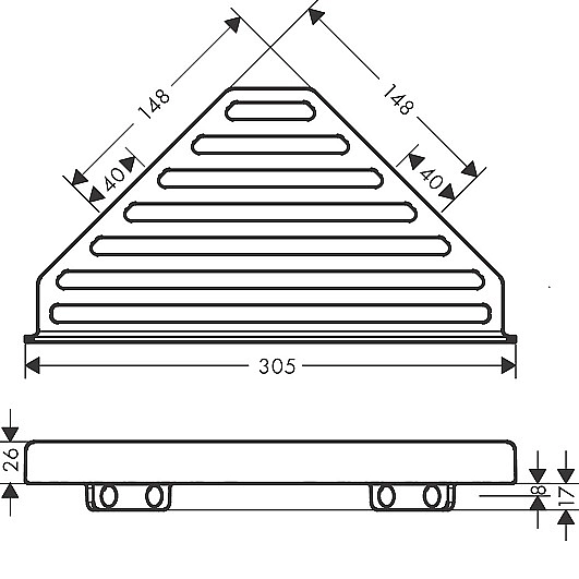 41741000 AddStoris Полиця кутова, хром (1 сорт) - Фото - 3