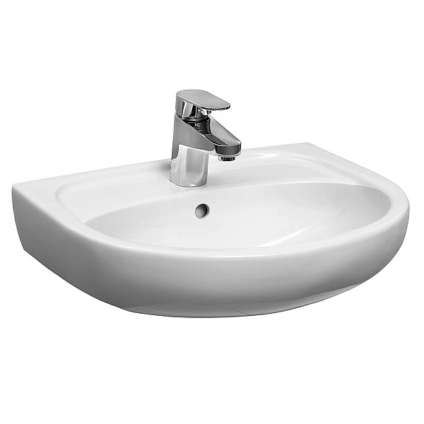 7115100U SOLO Раковина 50 см, з 1 отв.під зміш., з переливом, білий глянець (1 сорт)