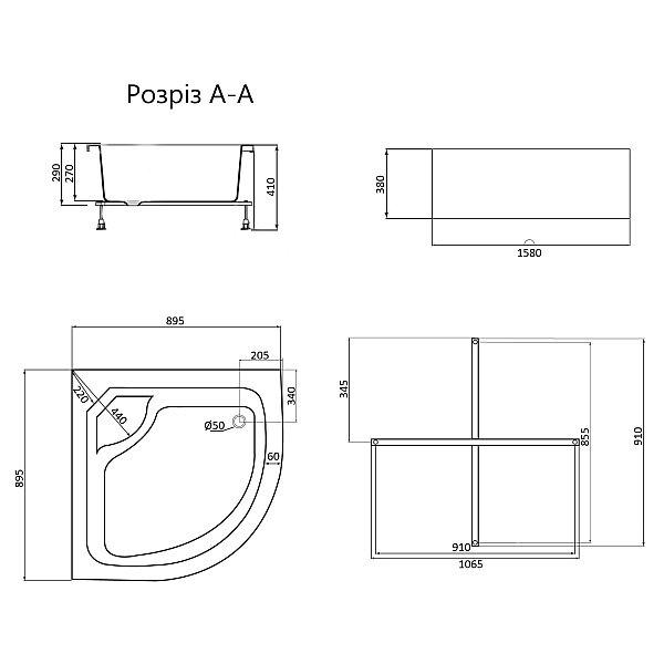Душовий піддон Lidz KAPIELKA ST90x90x41 - Фото - 2