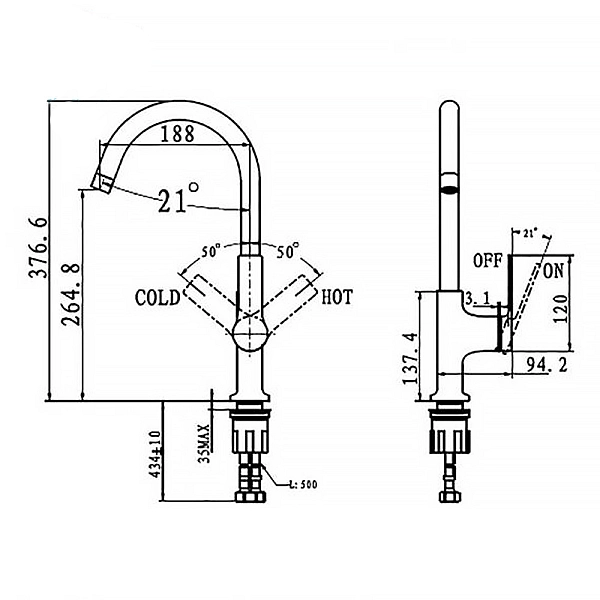 56160 CITY Змішувач д/кухні, хром (1 сорт) - Фото - 2