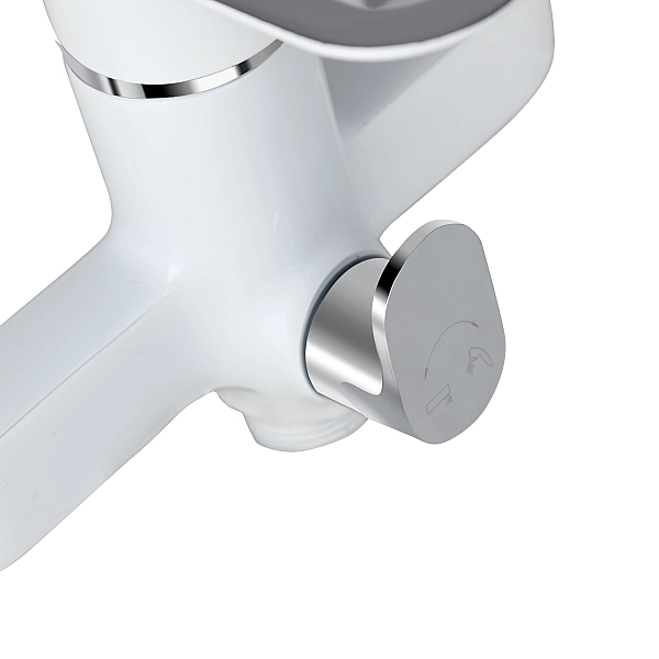 Змішувач для ванни Lidz Latwa 005 з поворотним виливом (з душовим гарнітуром) (k35) LDLAT005WHI45425 White - Фото - 4