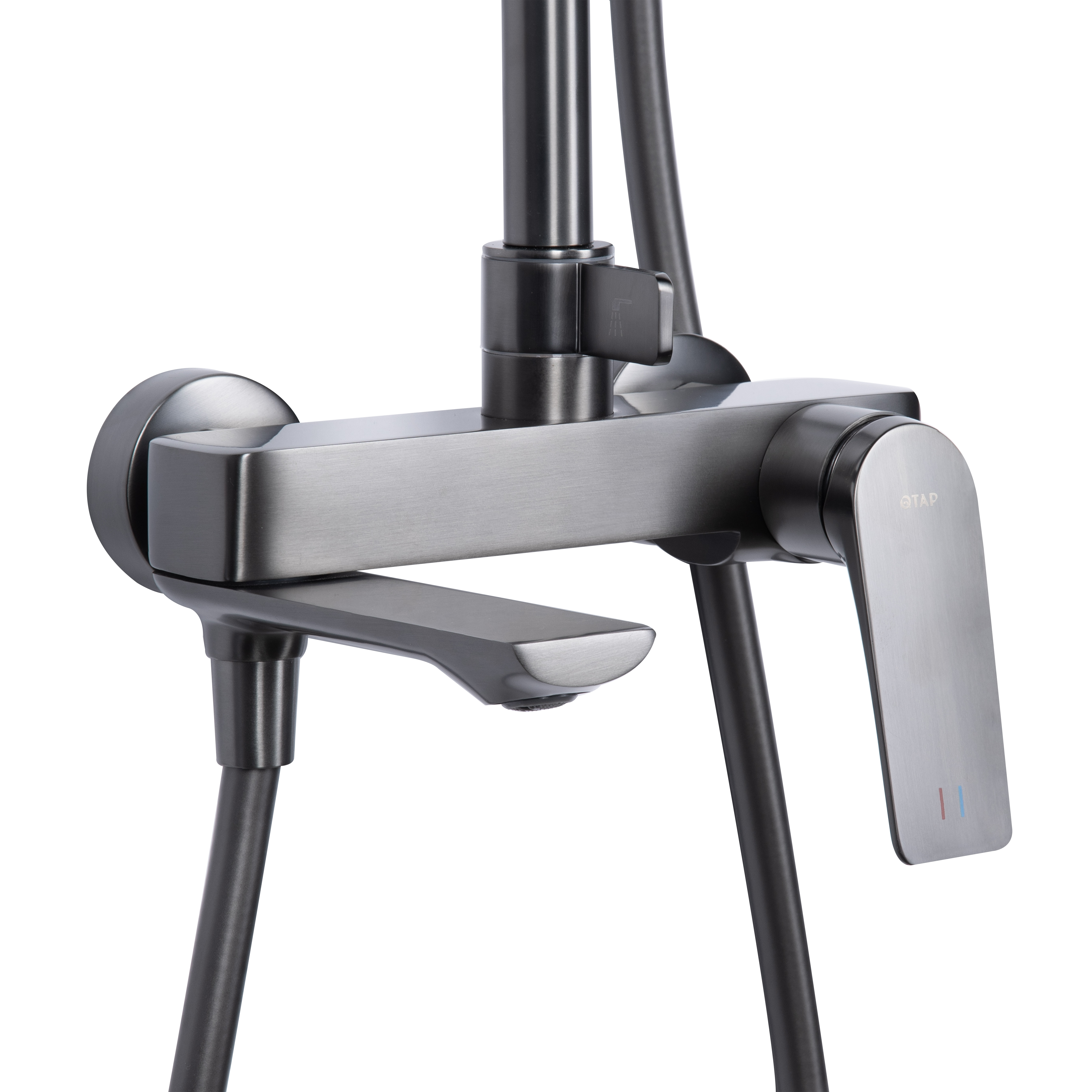 Душова система універсальна Qtap Vlasta New на три споживача (з виливом) QTVLA111GMB45651 Gunmetal Black PVD - Фото - 2