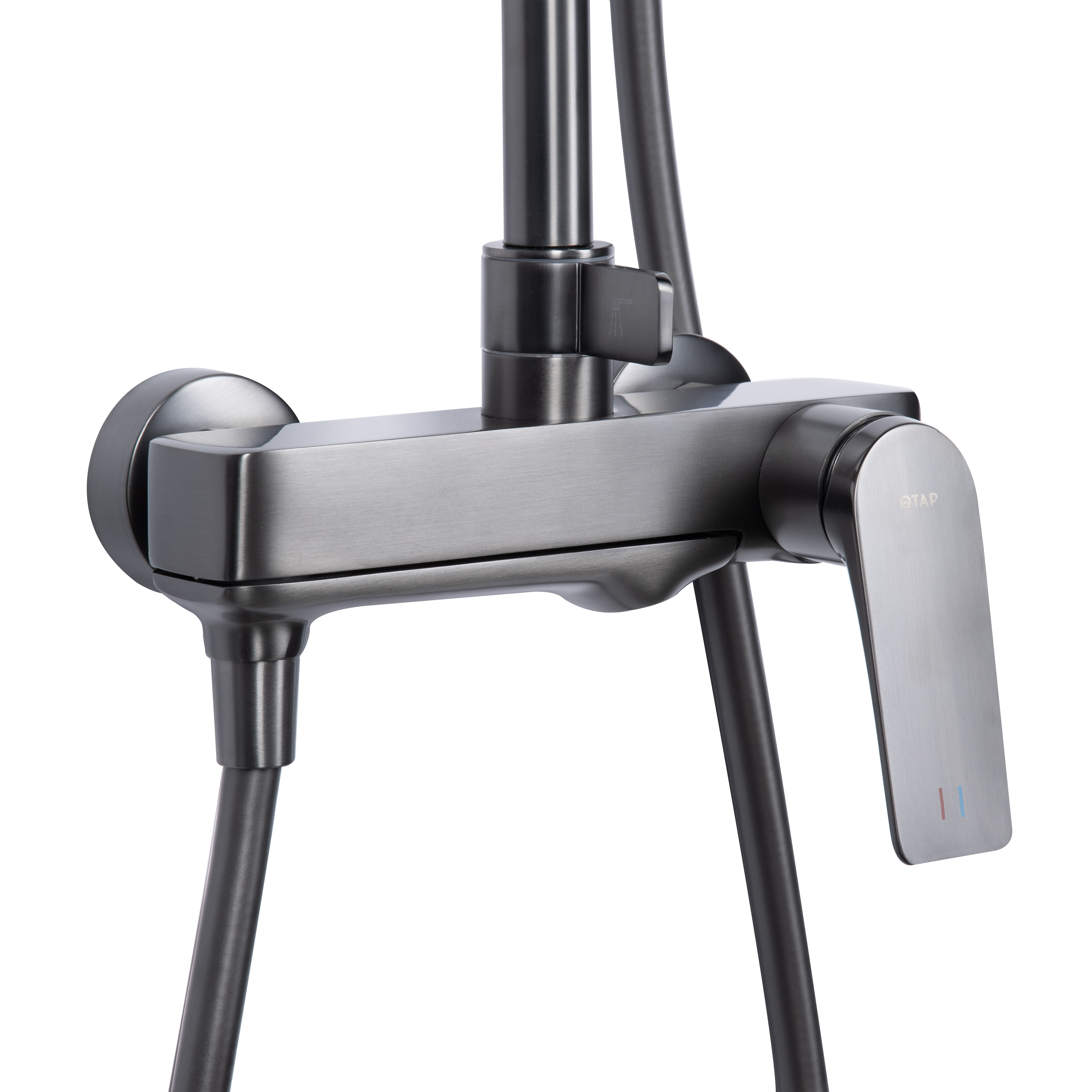 Душова система універсальна Qtap Vlasta New на три споживача (з виливом) QTVLA111GMB45651 Gunmetal Black PVD - Фото - 3