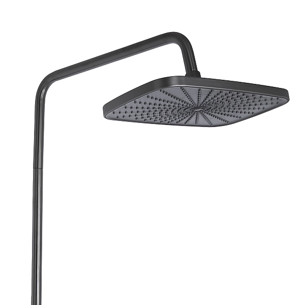 Душевая система универсальная Qtap Gemini на три потребителя (с изливом) QTGEM111GMB45688 Gunmetal Black PVD - Фото - 5