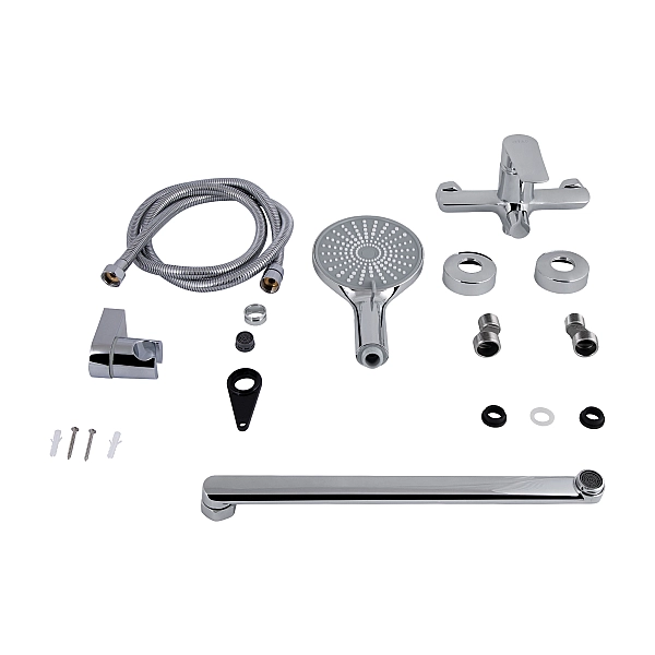 Змішувач для ванни Qtap Leo New з довгим поворотним виливом (з душовим гарнітуром) QTLEO2601CRM45562 Chrome - Фото - 7