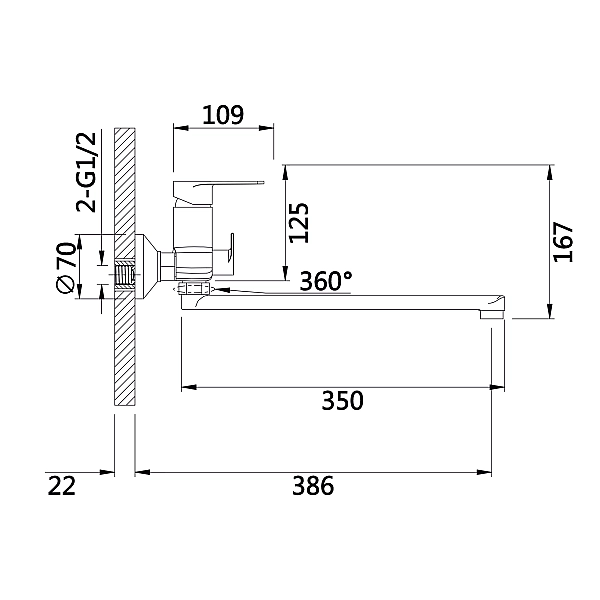 Змішувач для ванни Qtap Aries з довгим поворотним виливом (з душовим гарнітуром) QTARI2601CRM45558 Chrome - Фото - 2