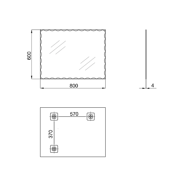 Дзеркало Lidz Wawel 140.07.12 (1) 600х800 настінне прямокутне LD78WA6080 - Фото - 2