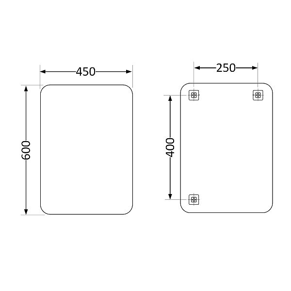 Дзеркало Lidz Nicole 450х600 настінне прямокутне зі завкругленими кутами LD78NI4560 - Фото - 2