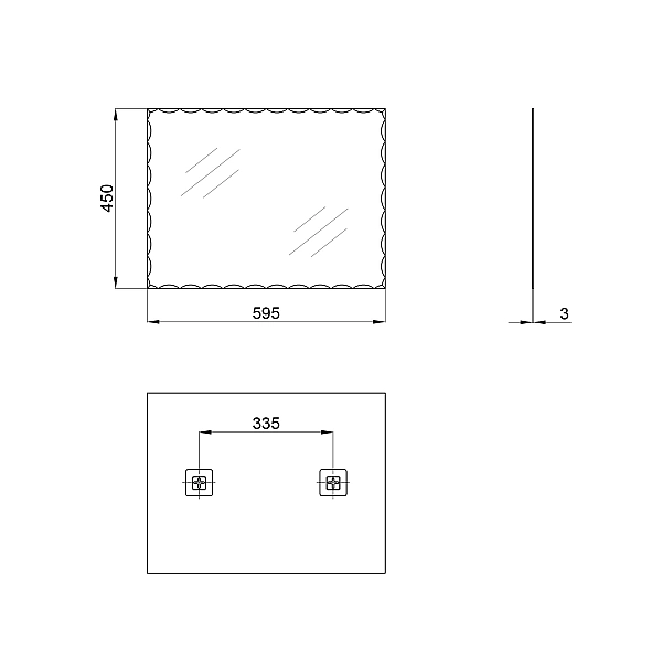 Зеркало Lidz Wawel 140.07.12 450х600 настенное прямоугольное LD78WA4560 - Фото - 2