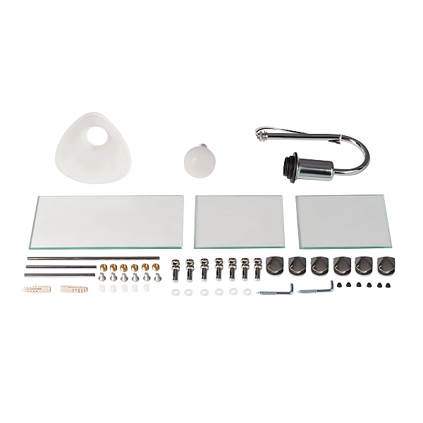 Зеркало Lidz Sofi 140.07.05 480х675х100 настенное с 3-мя полками ассиметичное, со светильником LD78SO4867 - Фото - 6