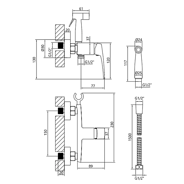 Смеситель для гигиенического душа Qtap Tern QTTER262CRM47590 Chrome - Фото - 2