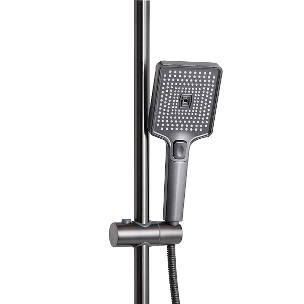 Душевая система универсальная Qtap Presto на три потребителя (с изливом) QTPRE111GRP45585 Graphite - Фото - 5