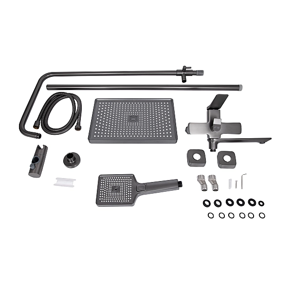 Душевая система универсальная Qtap Presto на три потребителя (с изливом) QTPRE111GRP45585 Graphite - Фото - 9