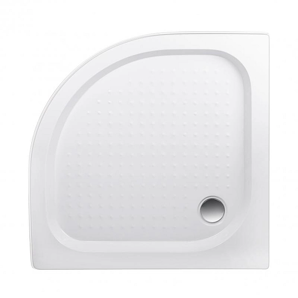 Душовий піддон Kapielka ST90x90x14 низький, напівкруглий, діаметр зливу 52 мм Lidz - Фото - 3