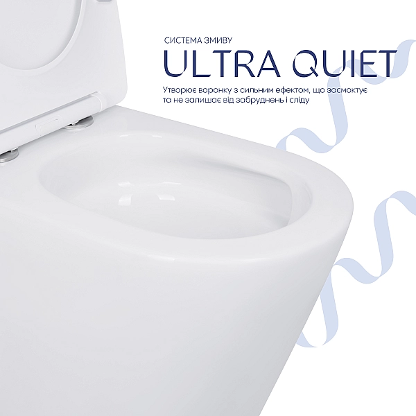 Унитаз-компакт Qtap Scorpio безободковый Ultra Quiet с сиденьем Soft-close QT14226088AW - Фото - 5