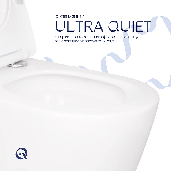 Унітаз підвісний Qtap Scorpio безободковий Ultra Quiet з сидінням Soft-close QT14332380AW - Фото - 6