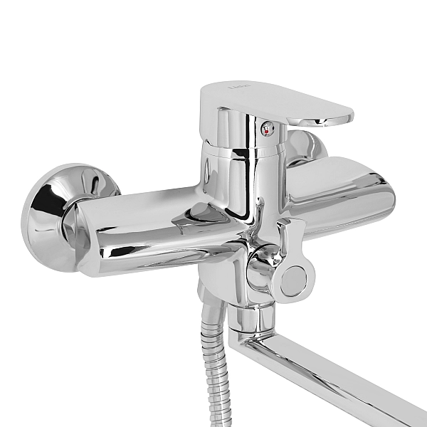 Смеситель для ванны Lidz Tani 005 с поворотным изливом (c душевым гарнитуром) (k40) LDTAN005CRM44962 Chrome - Фото - 3