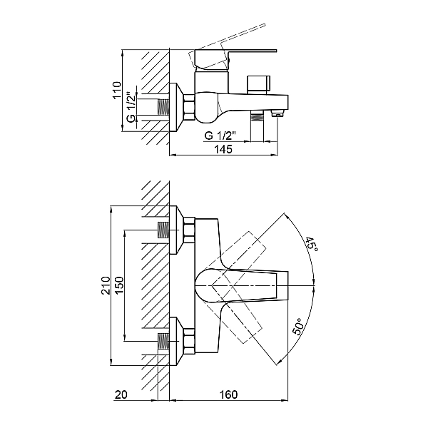 Змішувач для ванни Brinex 35B 006N - Фото - 2