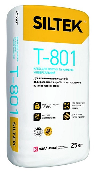 Клей для плитки та каменю універсальний Siltek T-801 (25 кг)
