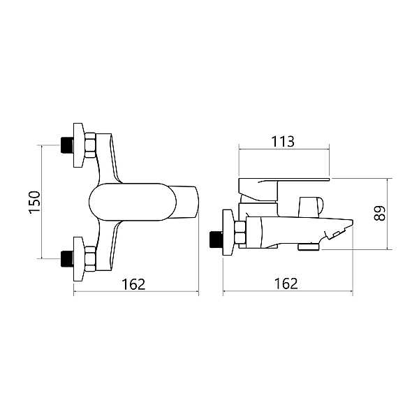 Смеситель для ванны Lidz Tani 0061 (c душевым гарнитуром) (k40) LDTAN0061CRM44963 Chrome - Фото - 2