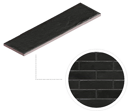 Плитка фасадна Foggia Nero 6,5x24,5x0,8 код 1917 Cerrad - Фото - 4