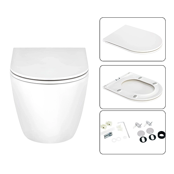 Готовое решение Qtap для ванной комнаты: подвесной унитаз Scorpio Ultra Quiet 520x365x365 + комплект инсталляции Nest 4 в 1 (круглая клавиша Satin) - Фото - 7