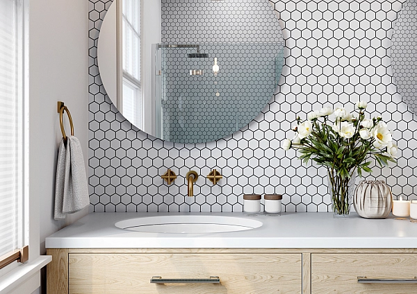 Мозаїка H 6024 Hexagon White 295x295x9 Котто Кераміка - Фото - 3