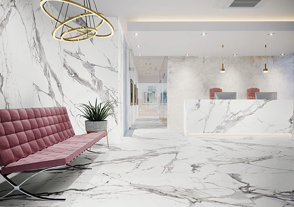 Плитка підлогова Calacatta White SATYNA 119,7x279,7x0,6 код 7689 Cerrad - Фото - 2