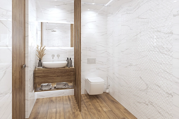 Плитка стінова Elba сатін сірий рельєф 250x400x7,5 Golden Tile - Фото - 3