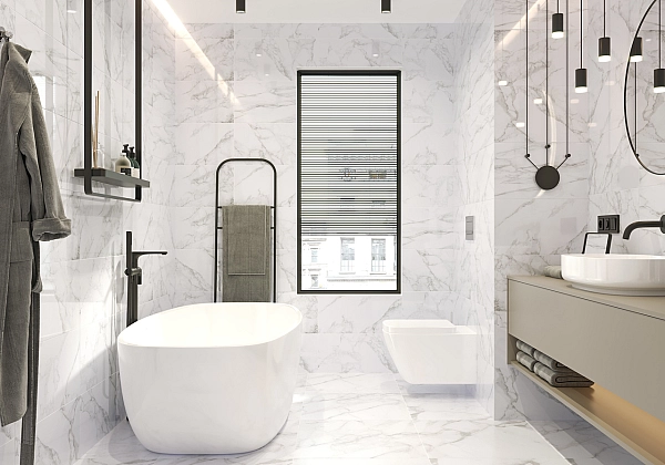 Плитка стінова Marmo Bianco білий 300x600x9 Golden Tile - Фото - 2