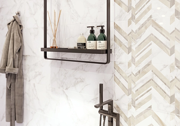 Плитка стінова Marmo Bianco білий 300x600x9 Golden Tile - Фото - 4