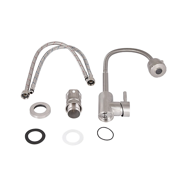 Смеситель для кухни Lidz Aria 015F41 с гибким изливом (k35) LDARI015F41NKS45306 Nickel - Фото - 6