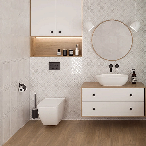 Плитка стінова Glam White GLOSSY 25x40 код 1275 Церсаніт - Фото - 2