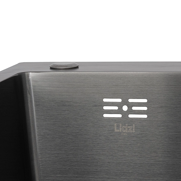 Мойка для кухни интегрированная Lidz Handmade H6350BR крыло справа (LDH6350BRPVD45590) Brushed Black PVD 3,0/1,0 мм - Фото - 4