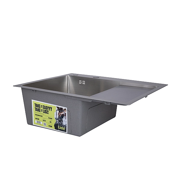 Мийка для кухні інтегрована Lidz Handmade H6350R крило праворуч (LDH6350BRUR45587) Brushed Steel 3,0/1,0 мм - Фото - 3