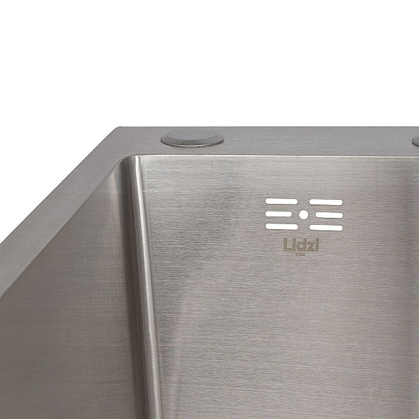 Мийка для кухні інтегрована Lidz Handmade H6350R крило праворуч (LDH6350BRUR45587) Brushed Steel 3,0/1,0 мм - Фото - 4