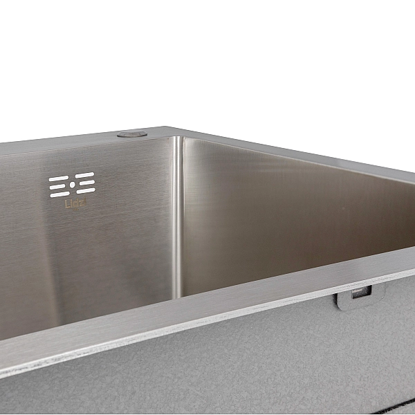 Мойка для кухни интегрированная Lidz Handmade H7849L крыло слева (LDH7849BRUL45592) Brushed Steel 3,0/1,0 мм - Фото - 4