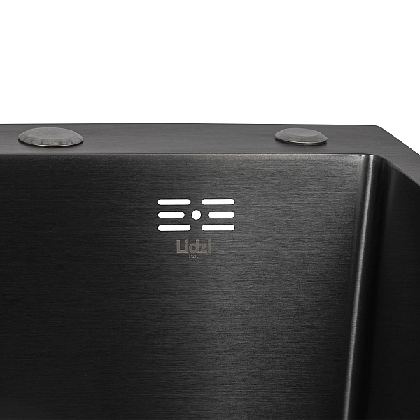 Мийка для кухні інтегрована Lidz Handmade H6350BL крило ліворуч (LDH6350BRUL45589) Brushed Black PVD 3,0/1,0 мм - Фото - 4